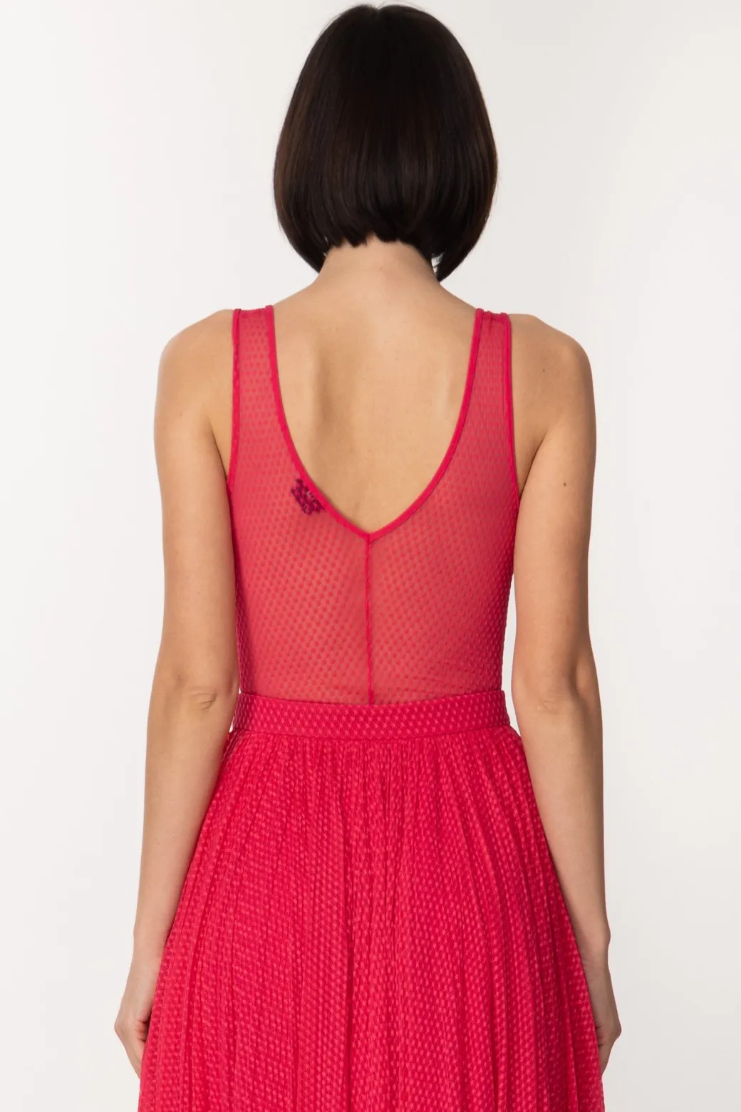 Elisabetta Franchi Body In Tulle Effetto BustierFUXIA