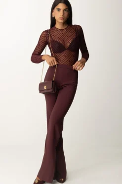 Elisabetta Franchi Body In Tulle Stampa FlockROUGE NOIR