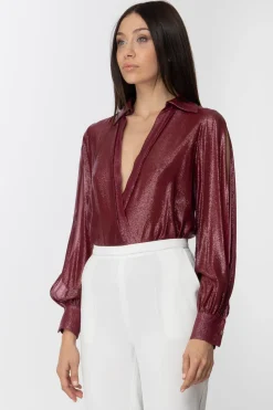 Elisabetta Franchi Body Laminato con Scollo a VMOSTO