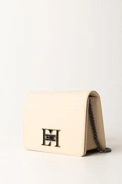 Elisabetta Franchi Borsa a Tracolla con Logo In MetalloCREMA