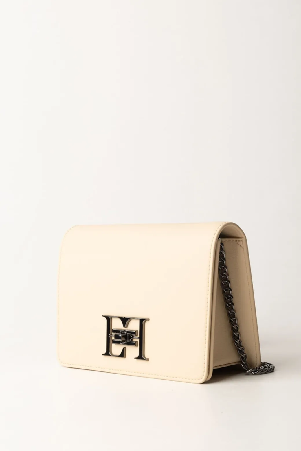 Elisabetta Franchi Borsa a Tracolla con Logo In MetalloCREMA