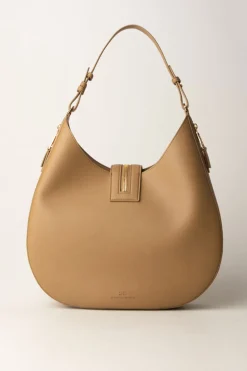 Elisabetta Franchi Borsa Hobo Grande Pelle con ZipCAMEL