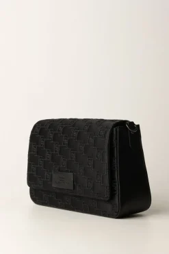 Elisabetta Franchi Borsa a Spalla Media In Raso RicamatoNERO