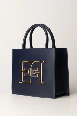 Elisabetta Franchi Borsa a Mano Piccola con LogoNAVY