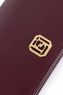 Elisabetta Franchi Borsa a Tracolla In Nappa con Placca LogoROUGE NOIR