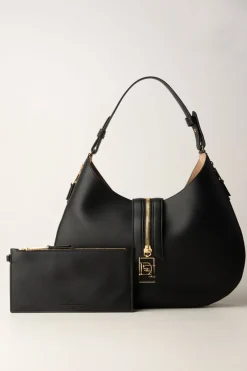 Elisabetta Franchi Borsa Hobo Grande Pelle con ZipNERO