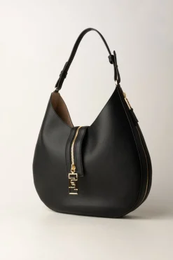 Elisabetta Franchi Borsa Hobo Grande Pelle con ZipNERO