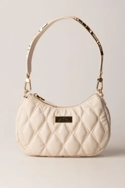 Elisabetta Franchi Borsa Hobo In Tessuto Embossed con LetteringLATTICE