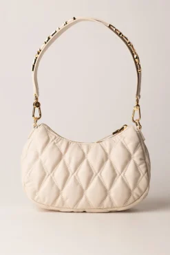 Elisabetta Franchi Borsa Hobo In Tessuto Embossed con LetteringLATTICE