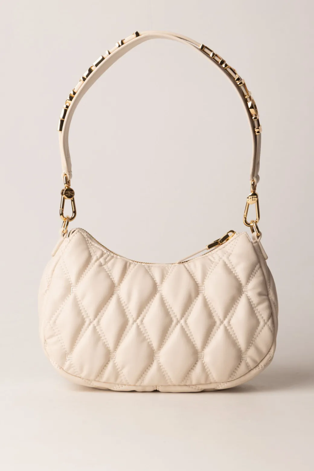 Elisabetta Franchi Borsa Hobo In Tessuto Embossed con LetteringLATTICE