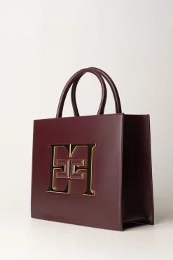 Elisabetta Franchi Borsa a Mano Media con LogoROUGE NOIR