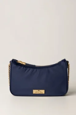 Elisabetta Franchi Borsa con Doppia Tracolla e LogoNAVY