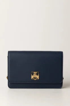 Elisabetta Franchi Borsa a Tracolla con Placca LogataNAVY