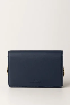 Elisabetta Franchi Borsa a Tracolla con Placca LogataNAVY