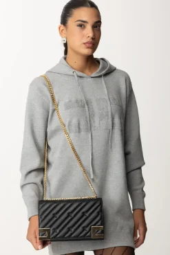 Elisabetta Franchi Borsa Trapuntata Grande con LoghiNERO