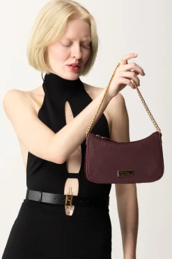 Elisabetta Franchi Borsa con Doppia Tracolla e LogoROUGE NOIR