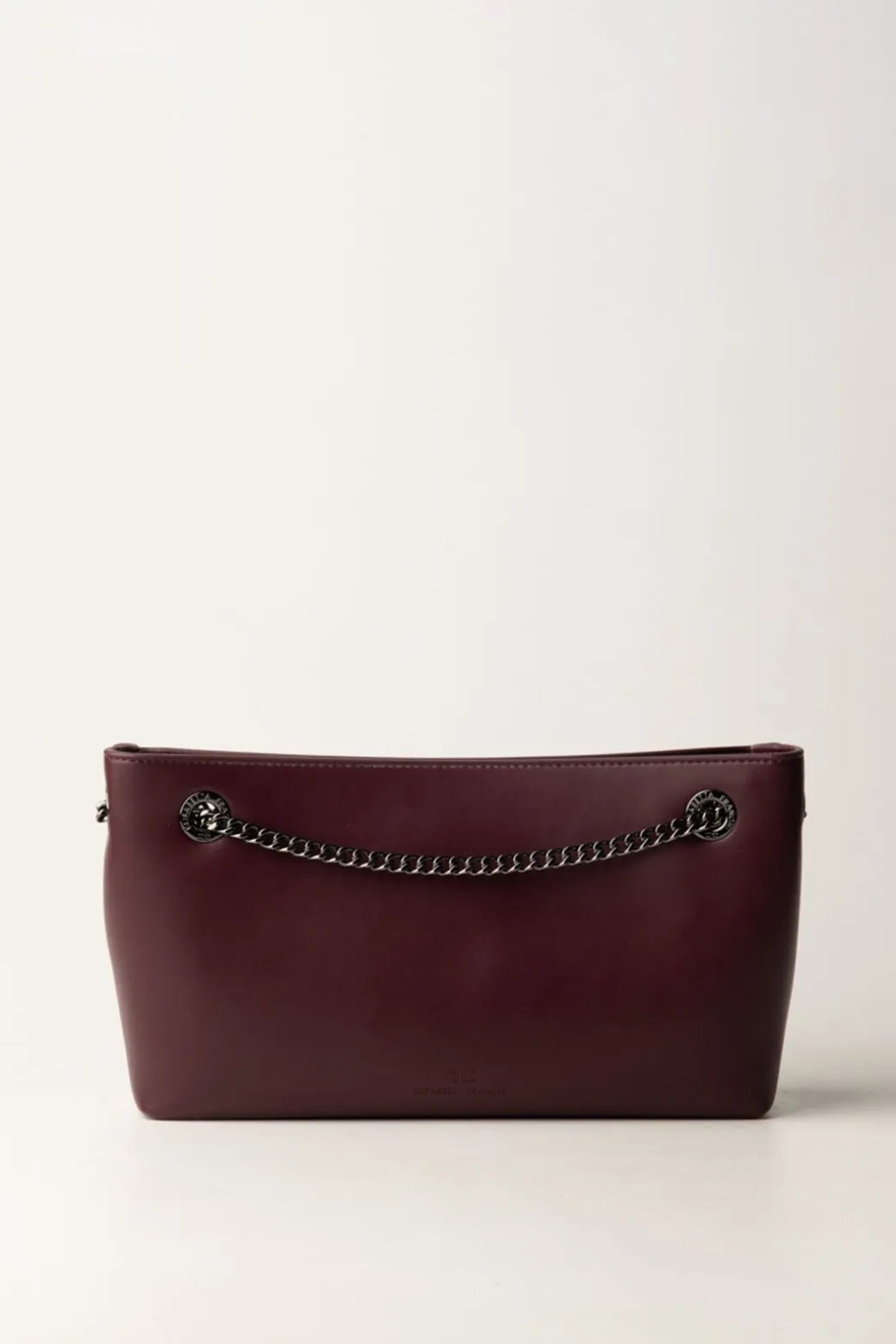 Elisabetta Franchi Borsa a Tracolla con Scudetto In Metallo SilverROUGE NOIR