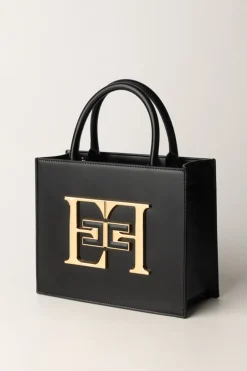 Elisabetta Franchi Borsa a Mano Piccola con LogoNERO