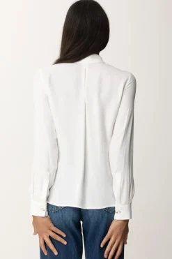 Elisabetta Franchi Camicia In Georgette con Tasche RicamateAVORIO