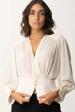 Elisabetta Franchi Camicia Morbida In Georgette con BaschinaBURRO