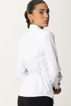 Elisabetta Franchi Camicia Basic con Spalle StrutturateBIANCO