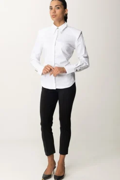 Elisabetta Franchi Camicia Basic con Spalle StrutturateBIANCO