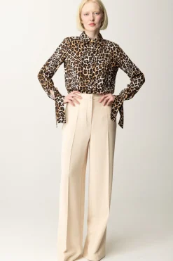 Elisabetta Franchi Camicia Animalier con Polsini a NastroANIMALIER
