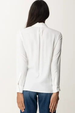 Elisabetta Franchi Camicia In Georgette con Stampa LetteringAVORIO