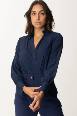 Elisabetta Franchi Camicia a Body con LetteringNAVY