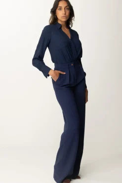 Elisabetta Franchi Camicia a Body con LetteringNAVY