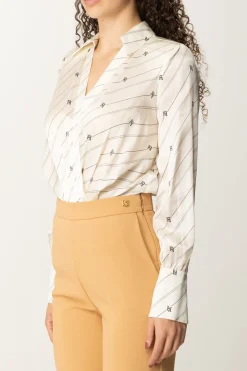 Elisabetta Franchi Camicia Body StampataBURRO/NERO