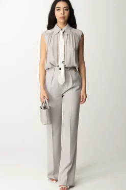 Elisabetta Franchi Camicia Smanicata con CravattaPERLA