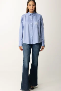 Elisabetta Franchi Camicia Over con Etichetta LogoOXFORD