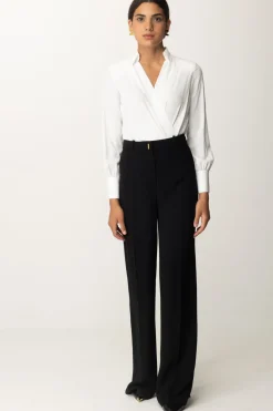 Elisabetta Franchi Camicia a Body con LetteringAVORIO