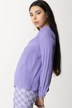 Elisabetta Franchi Camicia con Accessorio Al Collo e Scollo Sul RetroIRIS
