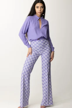 Elisabetta Franchi Camicia con Accessorio Al Collo e Scollo Sul RetroIRIS