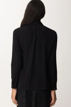 Elisabetta Franchi Camicia In Georgette con Stampa LetteringNERO