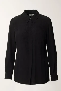 Elisabetta Franchi Camicia In Georgette con Stampa LetteringNERO