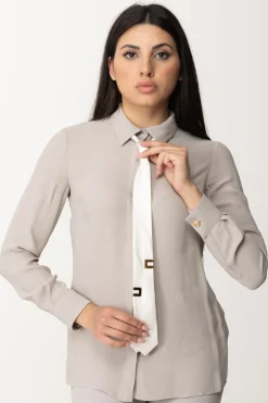 Elisabetta Franchi Camicia In Georgette con CravattaPERLA
