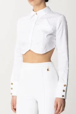 Elisabetta Franchi Camicia CroppedBIANCO