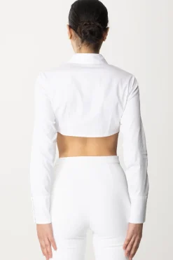 Elisabetta Franchi Camicia CroppedBIANCO