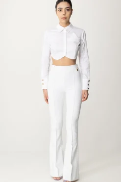 Elisabetta Franchi Camicia CroppedBIANCO