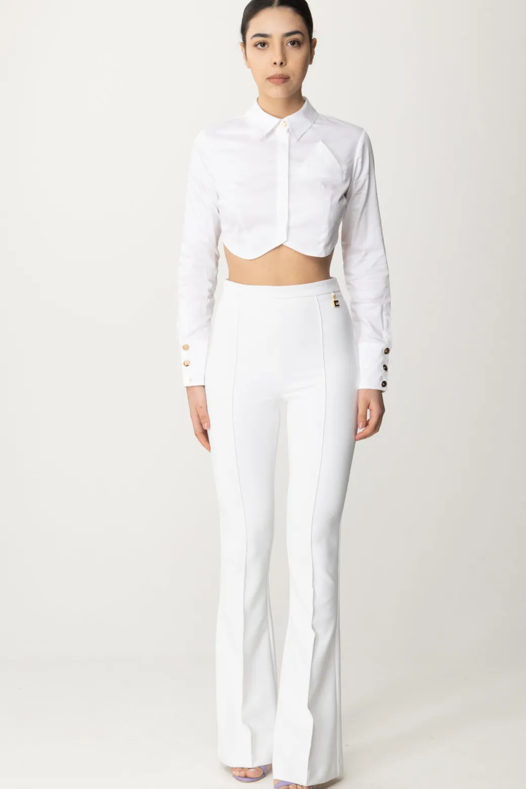 Elisabetta Franchi Camicia CroppedBIANCO
