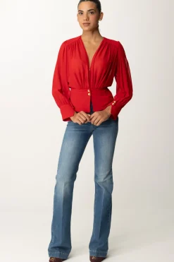 Elisabetta Franchi Camicia Morbida In Georgette con BaschinaRED PASSION