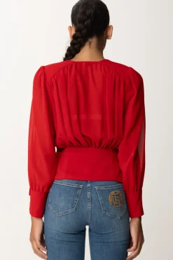 Elisabetta Franchi Camicia Morbida In Georgette con BaschinaRED PASSION