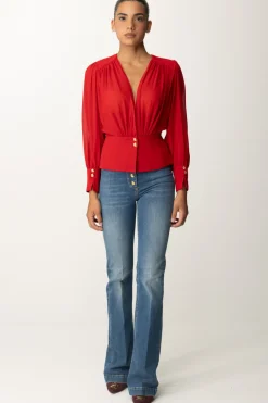 Elisabetta Franchi Camicia Morbida In Georgette con BaschinaRED PASSION