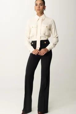 Elisabetta Franchi Camicia Crop Georgette con FoulardBURRO