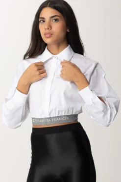 Elisabetta Franchi Camicia Crop con Fascione LogatoBIANCO