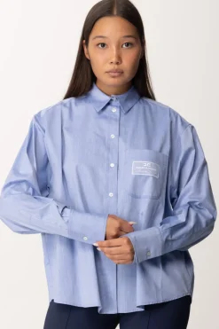 Elisabetta Franchi Camicia In Popeline con Etichetta LogoOXFORD