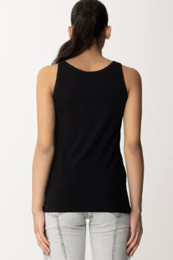 Elisabetta Franchi Canotta con Logo LetteringNERO